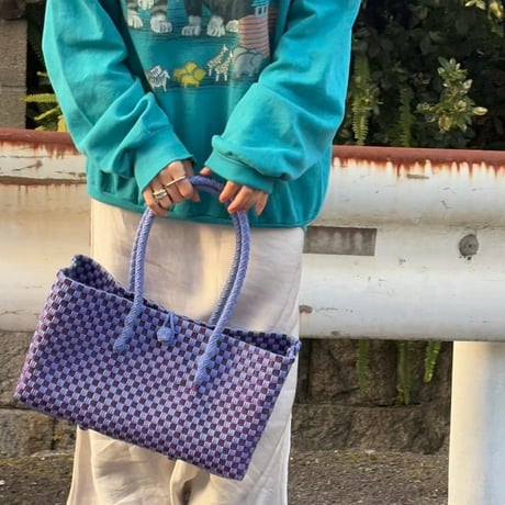 【9月24日(木)〜9月25日(金)発送】 BOSTON BAG No.24 'gingham'  _ Pansy