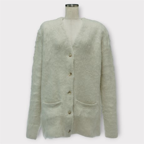 【ARCHIVE STANCE】power shoulder shaggy cardigan
