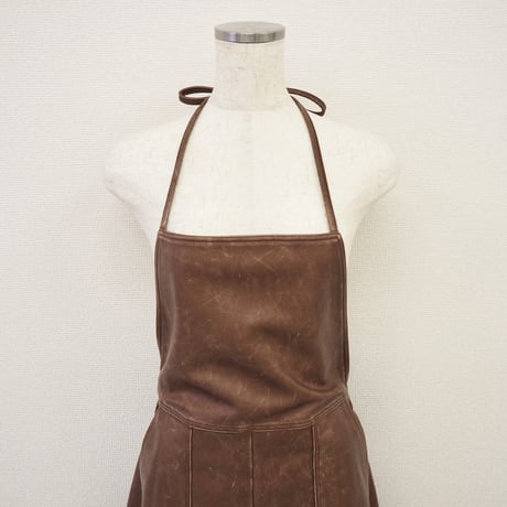 【PROVOKE】 pigment fake leather apron dress