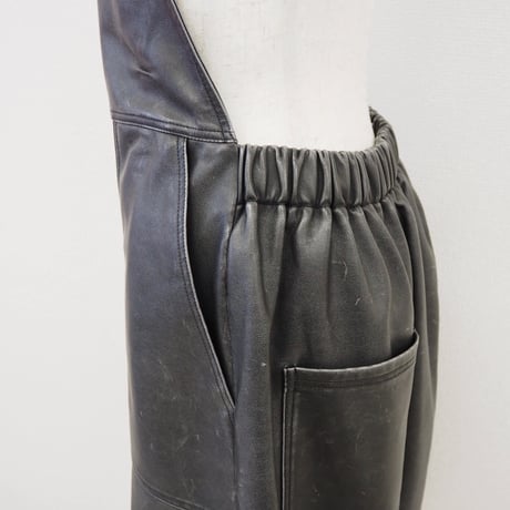【PROVOKE】 pigment fake leather apron dress
