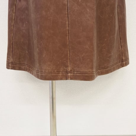 【PROVOKE】 pigment fake leather apron dress