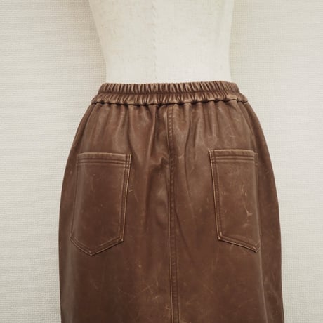 【PROVOKE】 pigment fake leather skirt