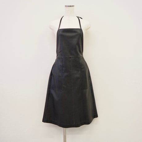 【PROVOKE】 pigment fake leather apron dress