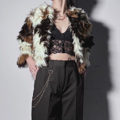 【ARCHIVE STANCE】mix shaggy fake fur JK