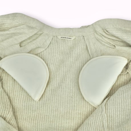【ARCHIVE STANCE】power shoulder shaggy cardigan