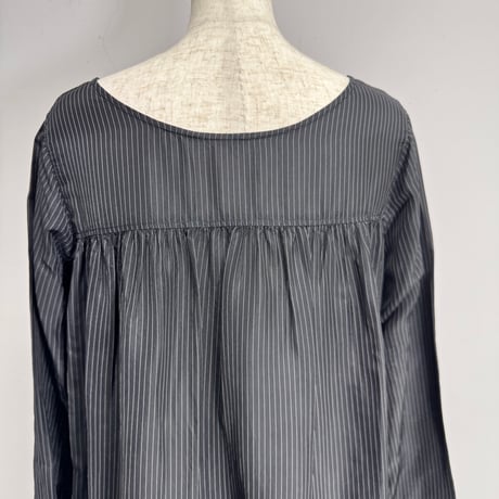 【ARCHIVE STANCE】cupro stripe maxi frill hem dress