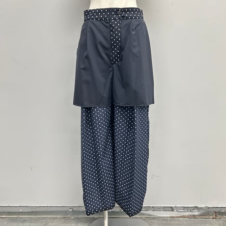 【PROVOKE】dot tuck super wide pants