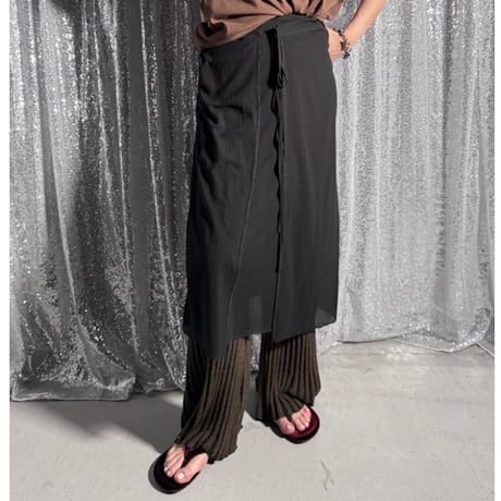 【PROVOKE】sheer wrap skirt