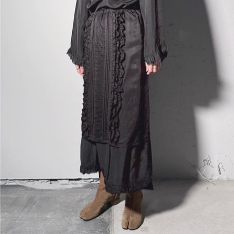 【ARCHIVE STANCE】washable cupro frill skirt
