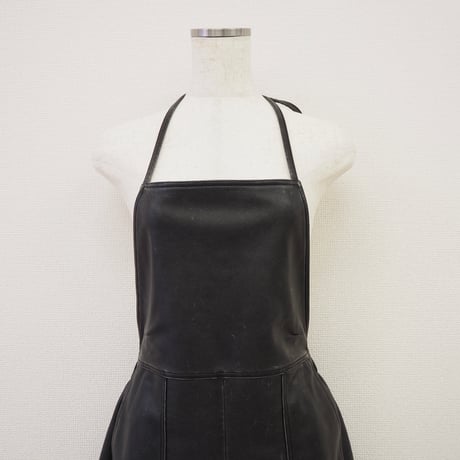 【PROVOKE】 pigment fake leather apron dress