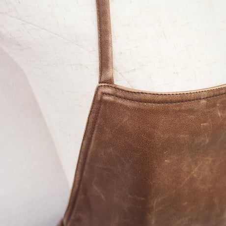 【PROVOKE】 pigment fake leather apron dress