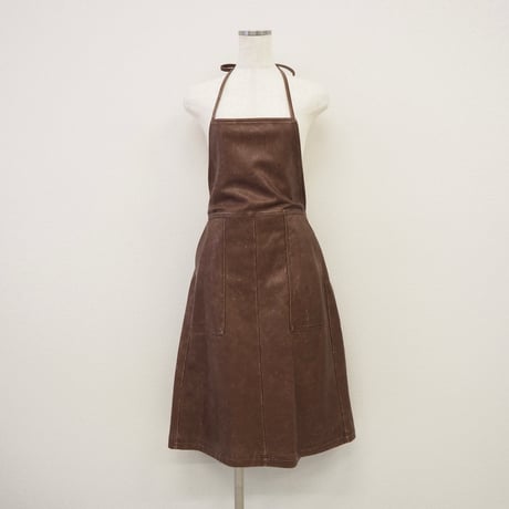 【PROVOKE】 pigment fake leather apron dress