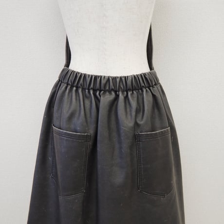 【PROVOKE】 pigment fake leather apron dress