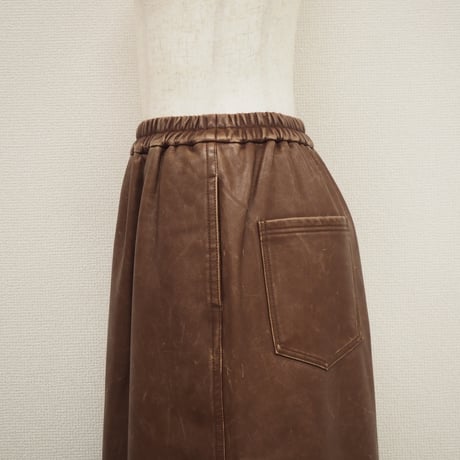 【PROVOKE】 pigment fake leather skirt