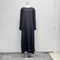 【ARCHIVE STANCE】cupro stripe maxi frill hem dress