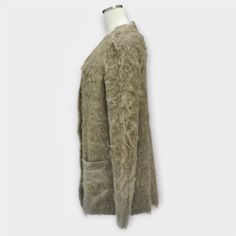 【ARCHIVE STANCE】power shoulder shaggy cardigan