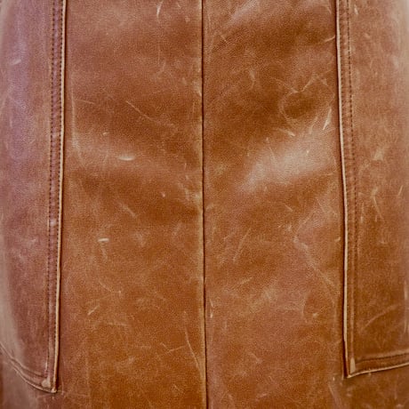 【PROVOKE】 pigment fake leather apron dress