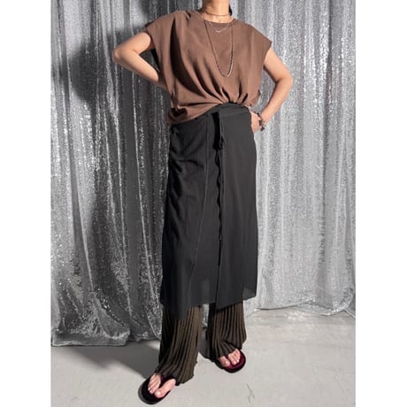 【PROVOKE】sheer wrap skirt