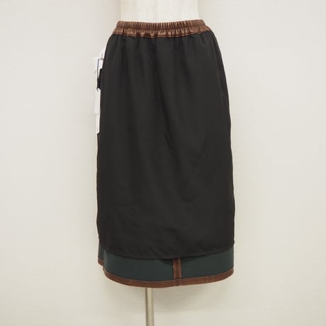 【PROVOKE】 pigment fake leather skirt