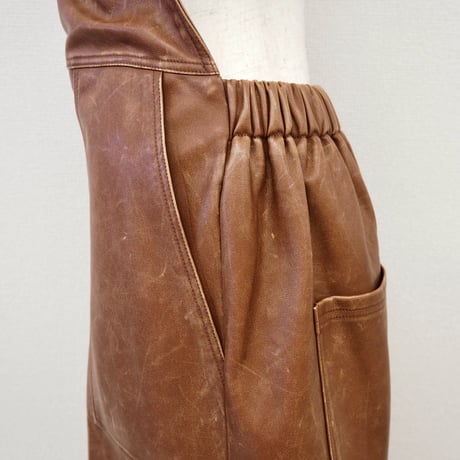 【PROVOKE】 pigment fake leather apron dress