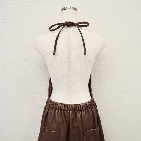 【PROVOKE】 pigment fake leather apron dress