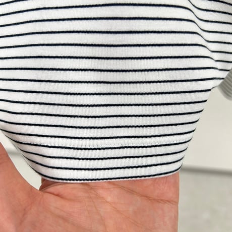 【ARCHIVE STANCE】 highneck border long sleeve Tee