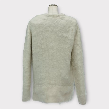 【ARCHIVE STANCE】power shoulder shaggy cardigan