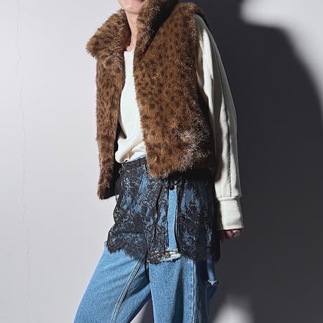 【ARCHIVE STANCE】fake fur mini vest