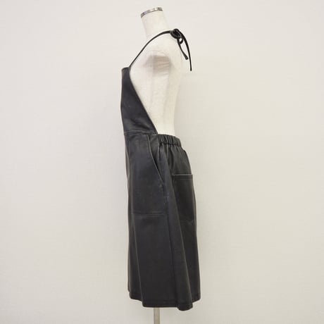 【PROVOKE】 pigment fake leather apron dress