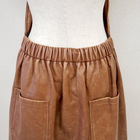 【PROVOKE】 pigment fake leather apron dress