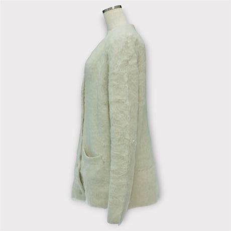 【ARCHIVE STANCE】power shoulder shaggy cardigan