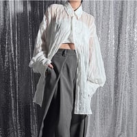 【PROVOKE】sheer check big shirt