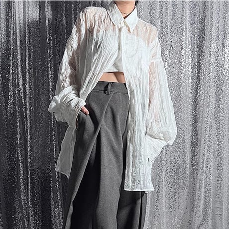 【PROVOKE】sheer check big shirt