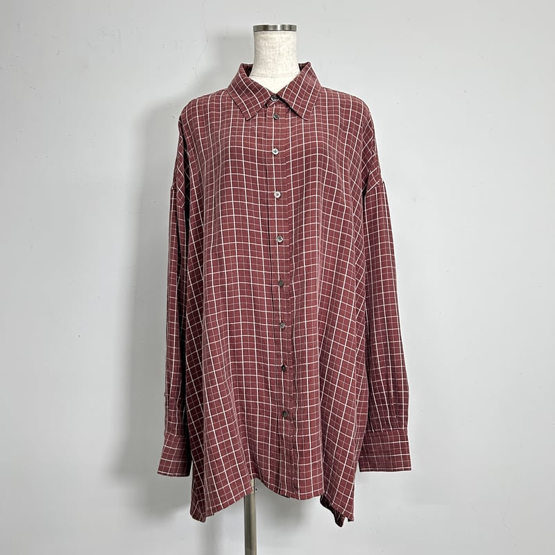 PROVOKE】cupro check big shirt | STORE by PROVO