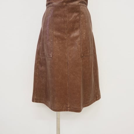 【PROVOKE】 pigment fake leather apron dress