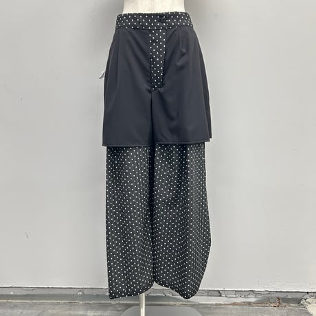 【PROVOKE】dot tuck super wide pants