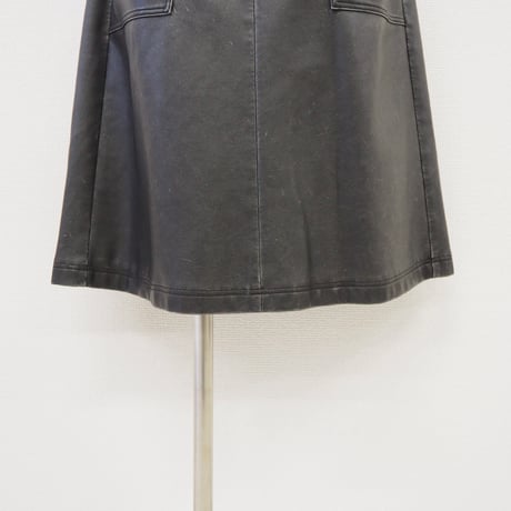 【PROVOKE】 pigment fake leather apron dress