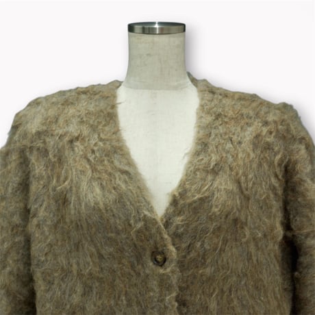 【ARCHIVE STANCE】power shoulder shaggy cardigan