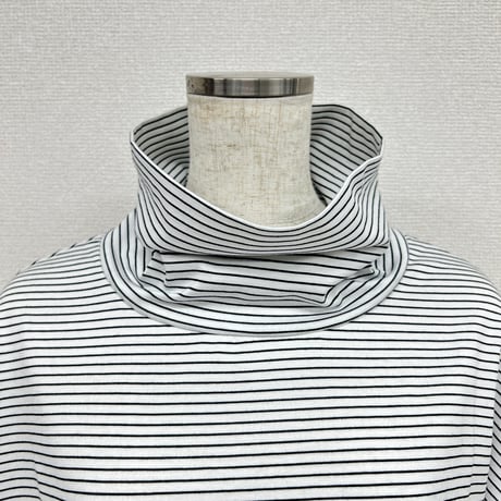 【ARCHIVE STANCE】 highneck border long sleeve Tee