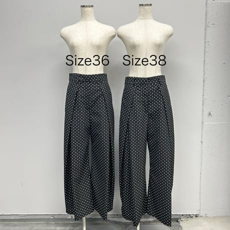 【PROVOKE】dot tuck super wide pants
