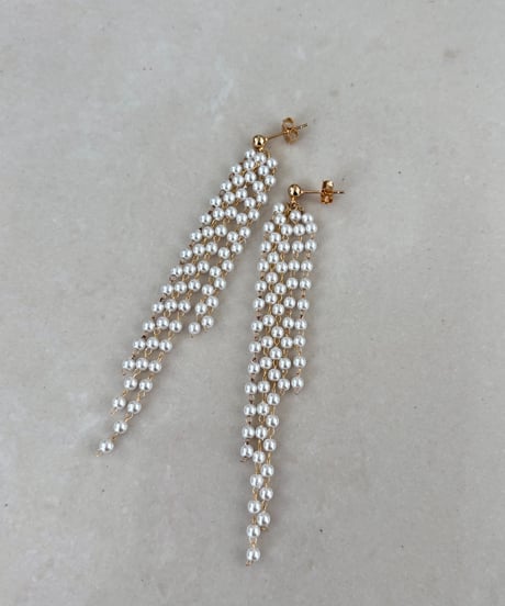 【NEW】粒パールジャラっとピアス・イヤリング