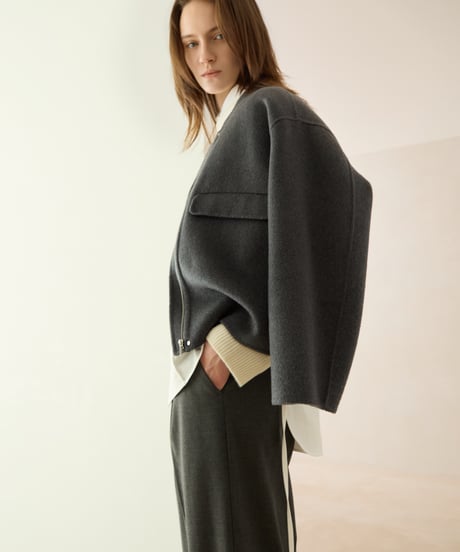 Wool Cashmere Blouson Coat
