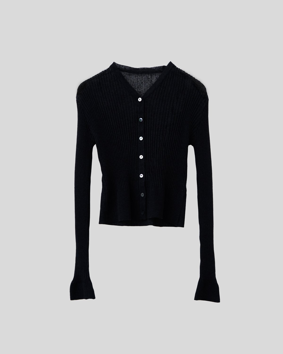 Searoomlynn Sheer RIB Frillカーディガン Sheer Rib Cardigan | Na.e