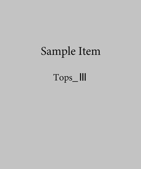 [Sample Item]Tops_Ⅲ