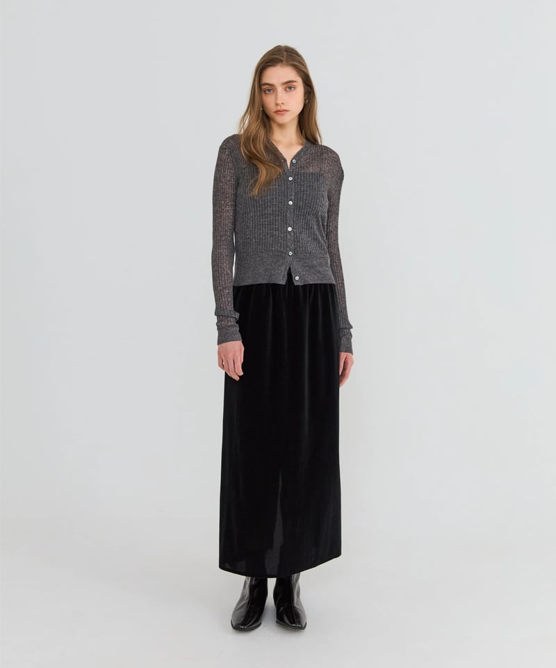 Narrow Velours Skirt | Na.e