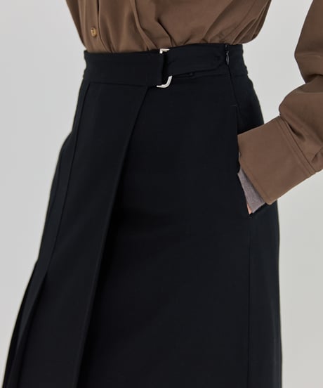 Wrap Pleated Skirt