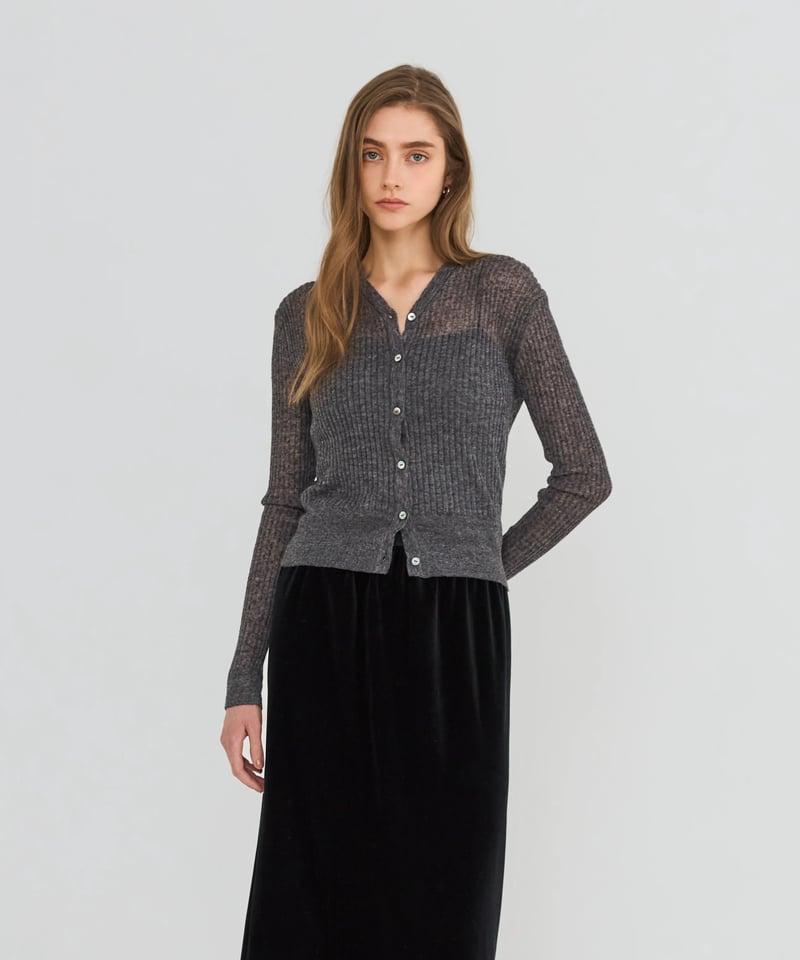 Sheer Rib Cardigan | Na.e