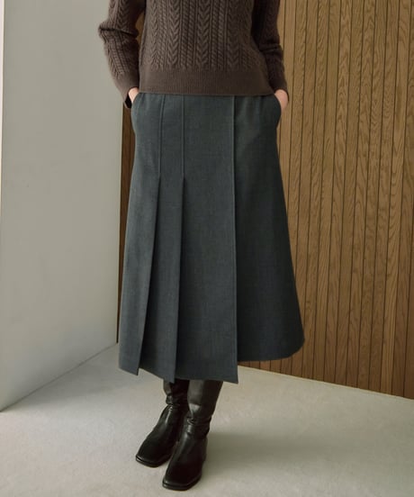 Wrap Pleated Skirt