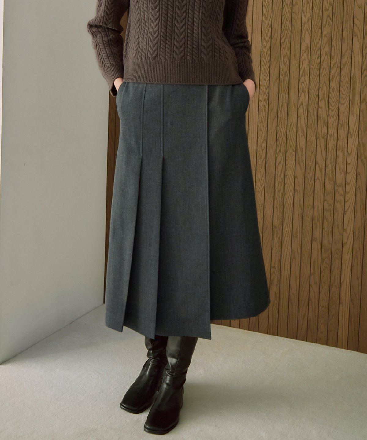Wrap Pleated Skirt | Na.e