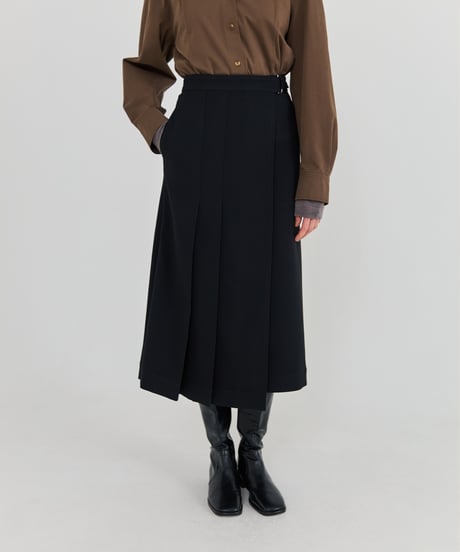 Wrap Pleated Skirt